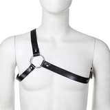 Black Body Chest Strap Harness For Men / Alternative Fetish Fashion Adjustable Bondage Suspenders - EVE's SECRETS