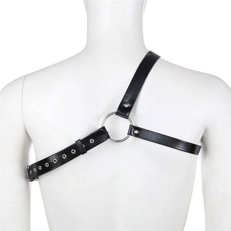 Black Body Chest Strap Harness For Men / Alternative Fetish Fashion Adjustable Bondage Suspenders - EVE's SECRETS