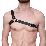 Black Body Chest Strap Harness For Men / Alternative Fetish Fashion Adjustable Bondage Suspenders - EVE's SECRETS