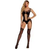 Black Female Erotic Lingerie / Sexy Women's Clothing / Lace Floral Pattern Bodystockings - EVE's SECRETS