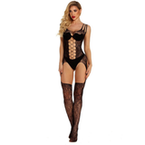 Black Female Erotic Lingerie / Sexy Women's Clothing / Lace Floral Pattern Bodystockings - EVE's SECRETS