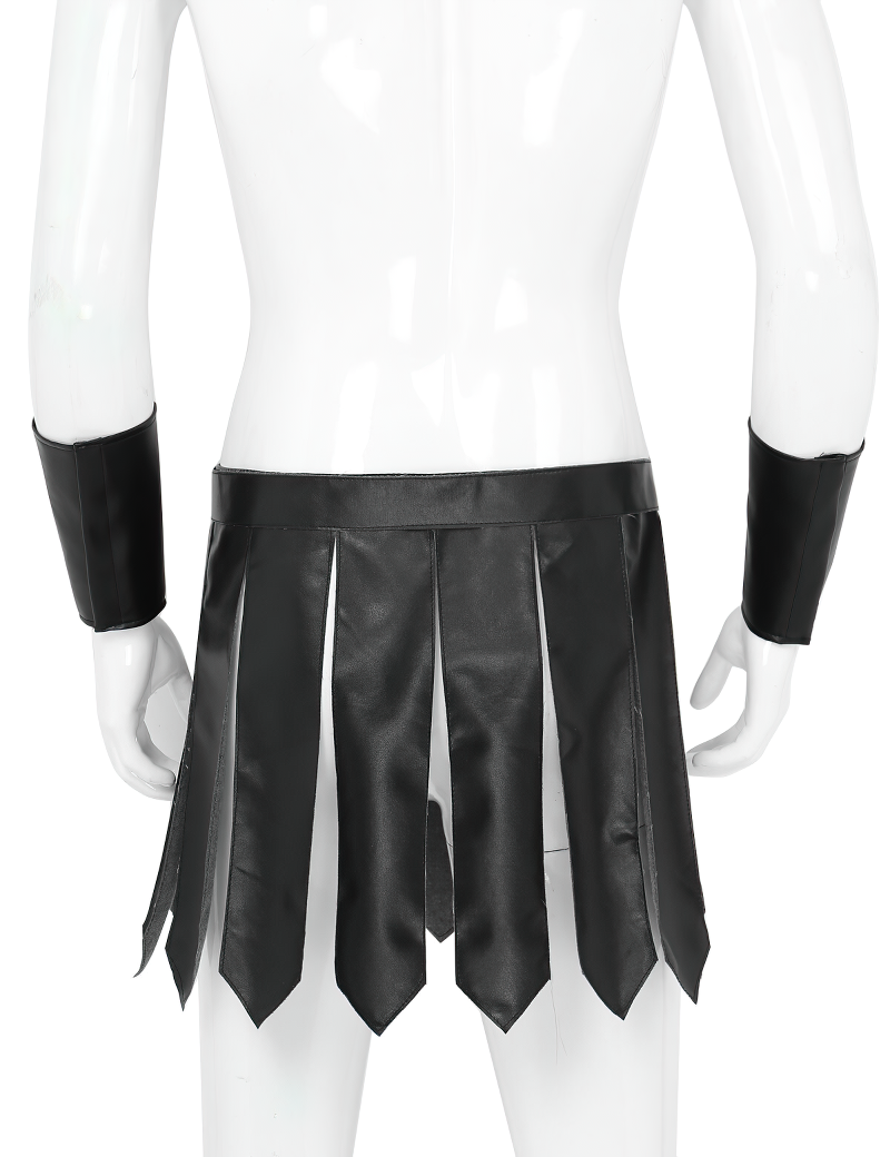 Black Male Sexy Roman Gladiator Costume / Gladiator Design Underwear Skirts With Belt - EVE's SECRETS