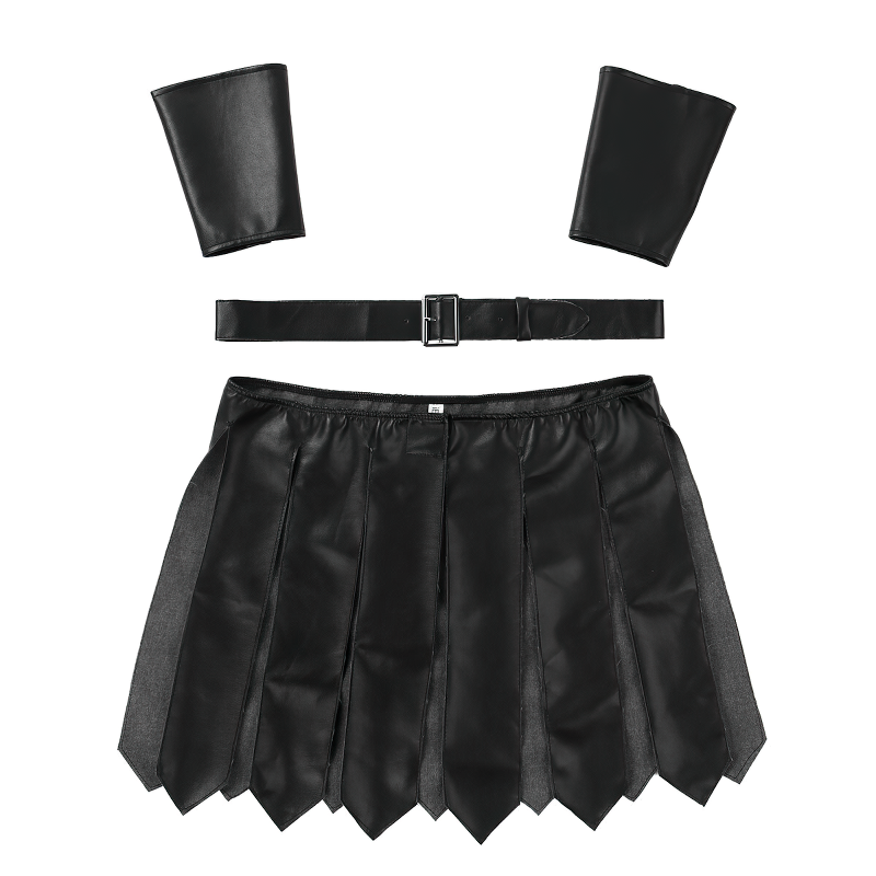 Black Male Sexy Roman Gladiator Costume / Gladiator Design Underwear Skirts With Belt - EVE's SECRETS