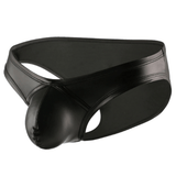 Black Men's Faux Leather Mini Panties / Sexy Male Low Waist Underwear - EVE's SECRETS
