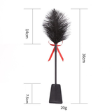 Black PU Leather BDSM Whip With Feather And Bow / Unisex Erotic Sex Toy For Games - EVE's SECRETS