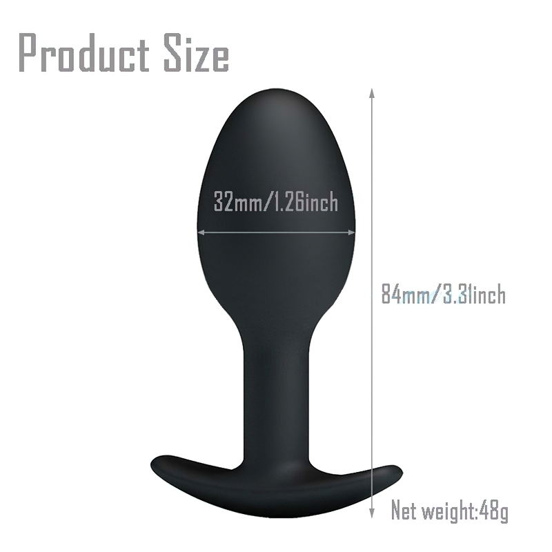 Black Silicone Anal Plug With Metal Ball Inside / Unisex Anus Masturbator / Anal Sex Toys - EVE's SECRETS