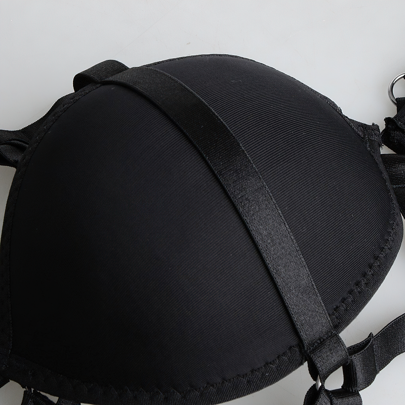 Black Strappy Cage Bra Body Harness / Crop Tops Accessories in Gothic Fetish Style - EVE's SECRETS