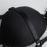 Black Strappy Cage Bra Body Harness / Crop Tops Accessories in Gothic Fetish Style - EVE's SECRETS