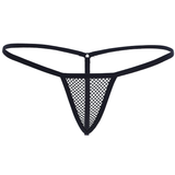 Culotte Wetlook pour femme noire / bikini string ouvert en maille pour femme / sous-vêtement sexy pour femme