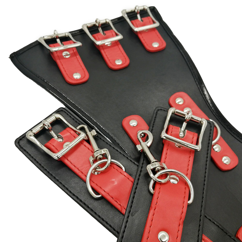 Bondage Corset with Handcuffs / BDSM PU Leather Restraints for Erotic Games - EVE's SECRETS