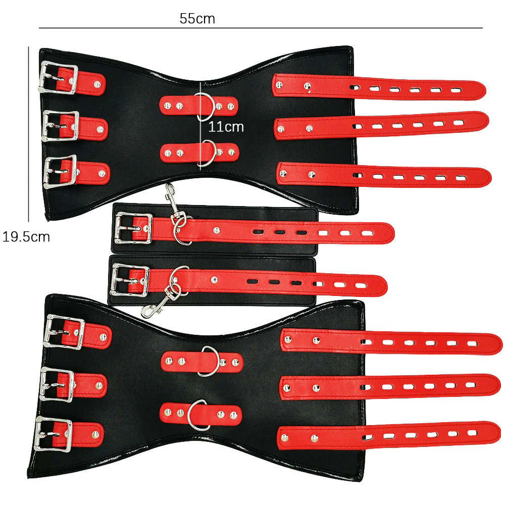 Bondage Corset with Handcuffs / BDSM PU Leather Restraints for Erotic Games - EVE's SECRETS