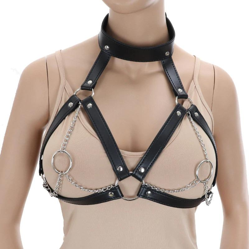 Breast Bondage Harness Belt / Sexy Women Collar Bra Accessory / Fetish Body Harness - EVE's SECRETS