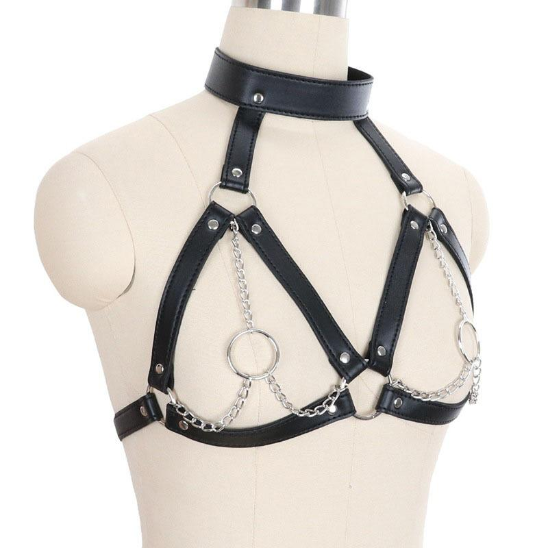 Breast Bondage Harness Belt / Sexy Women Collar Bra Accessory / Fetish Body Harness - EVE's SECRETS