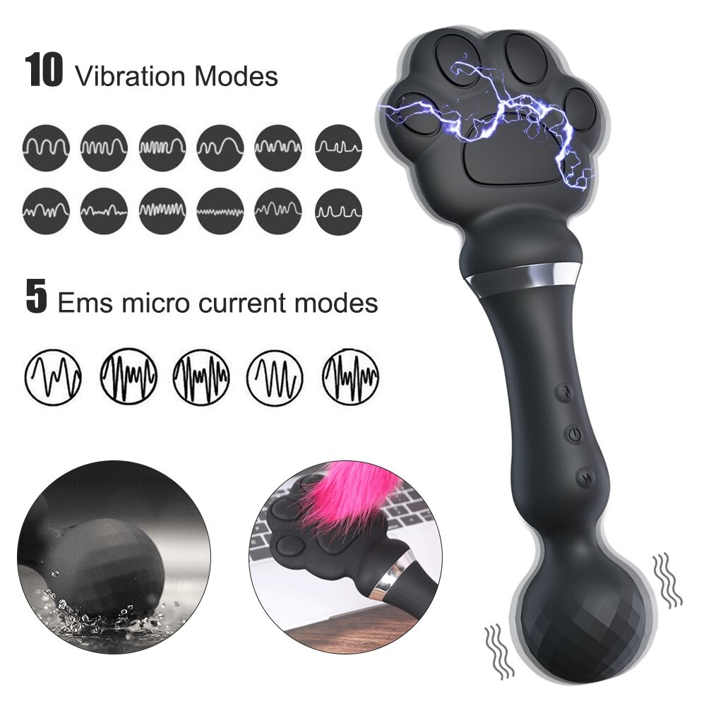 Cat Palm Spanking Electrical Vibrator / Female Magic Wand to Stimulate Clitoris / SexToys for Adults - EVE's SECRETS