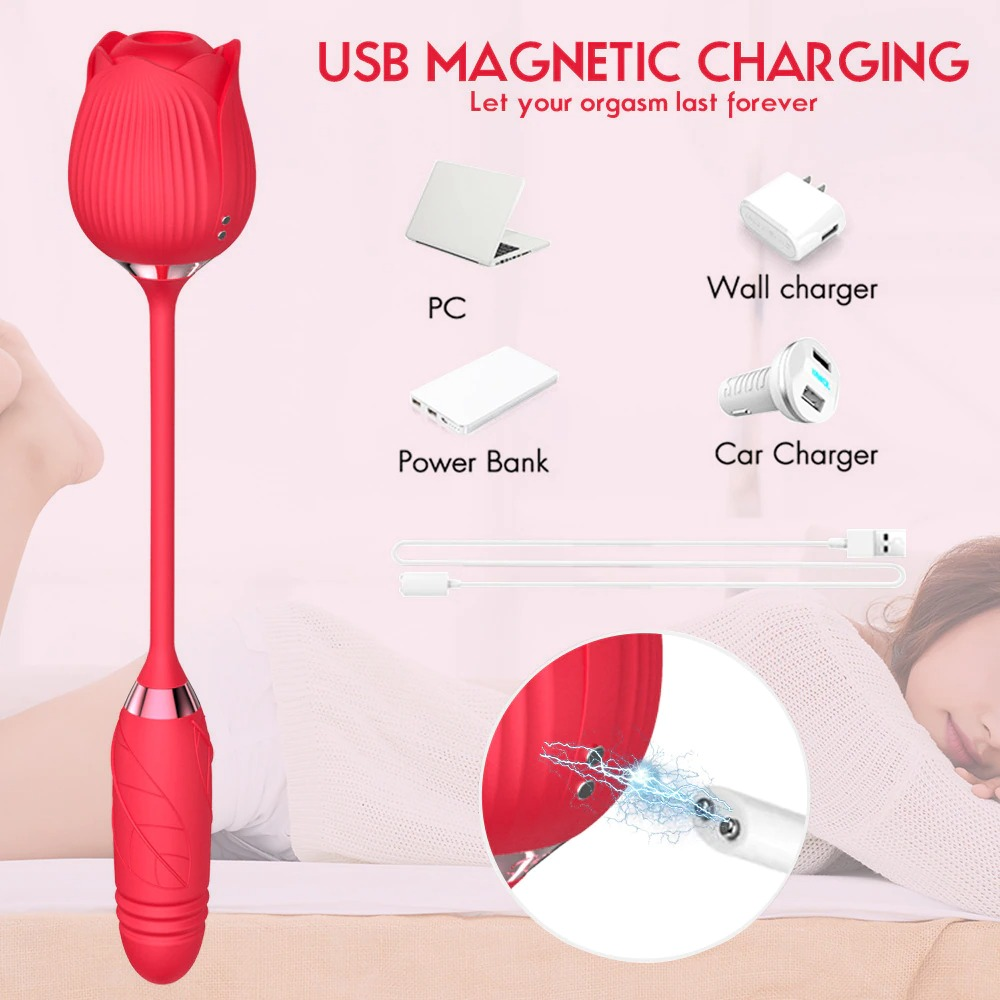 Clitoral Stimulation Vibrator in Form Rose / 10-Speed Shape Suction Vibrators / Women's Sex Toys - EVE's SECRETS