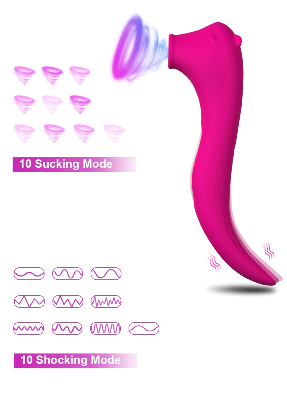 Clitoral Suction Vibrator with Vibrating Tail for G-Spot Stimulation / Erotic Toy for Women - EVE's SECRETS