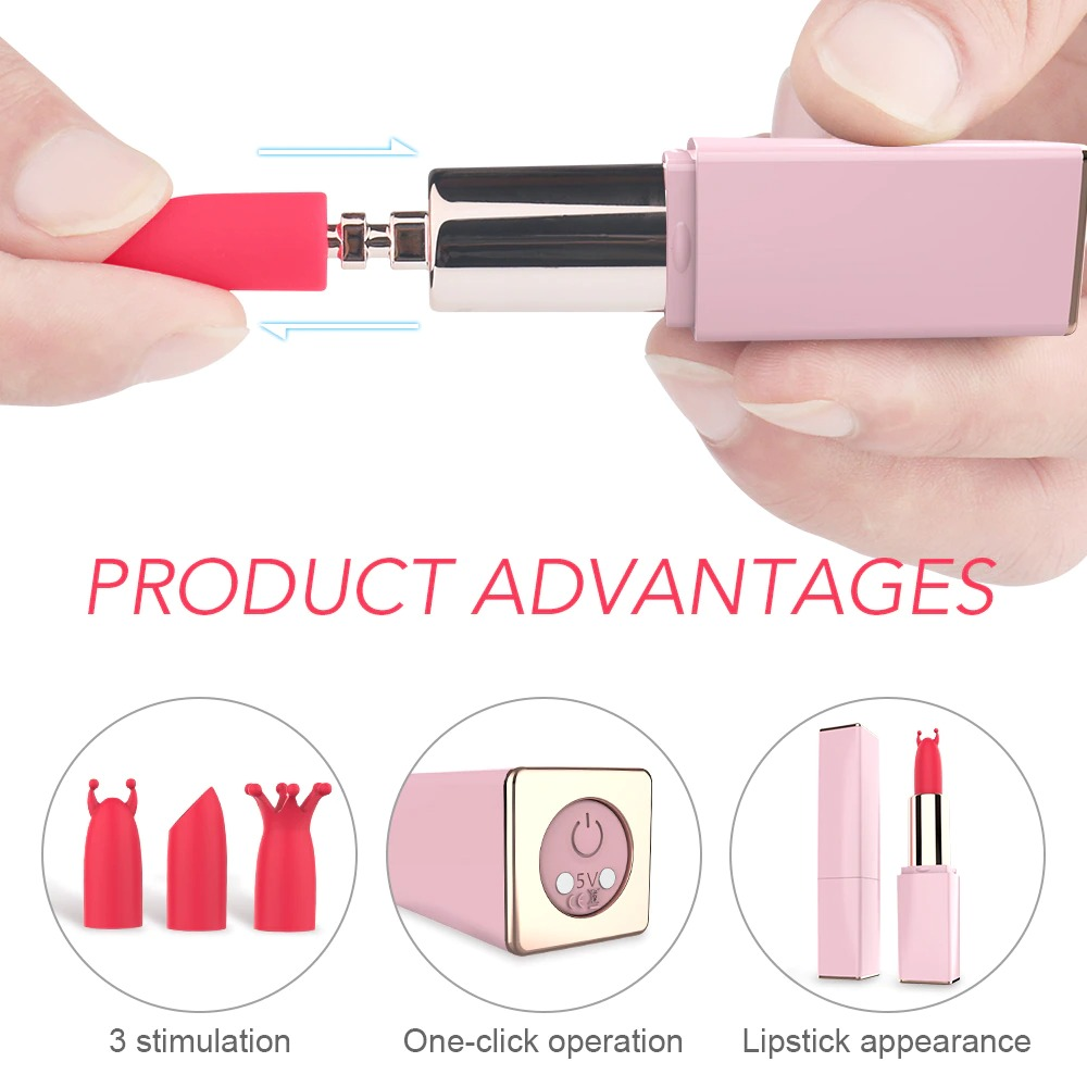 Clitoris Vibrator in Makeup Lipstick form / Female Mini Masturbator / Nipple Sex Toy - EVE's SECRETS