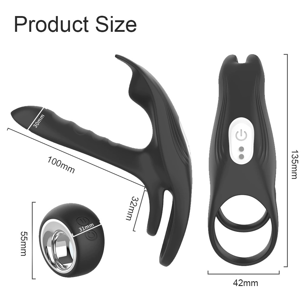 Cock Ring With Control Wireless Remote / Couple Vibrator with Dual Motor / Adult Sexy Toys - EVE's SECRETS