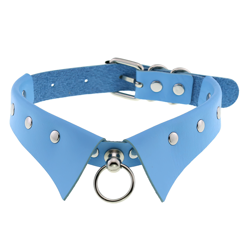 Colorful Punk PU Leather Choker Necklace / Female Halloween Neck Jewelry Accessories - EVE's SECRETS