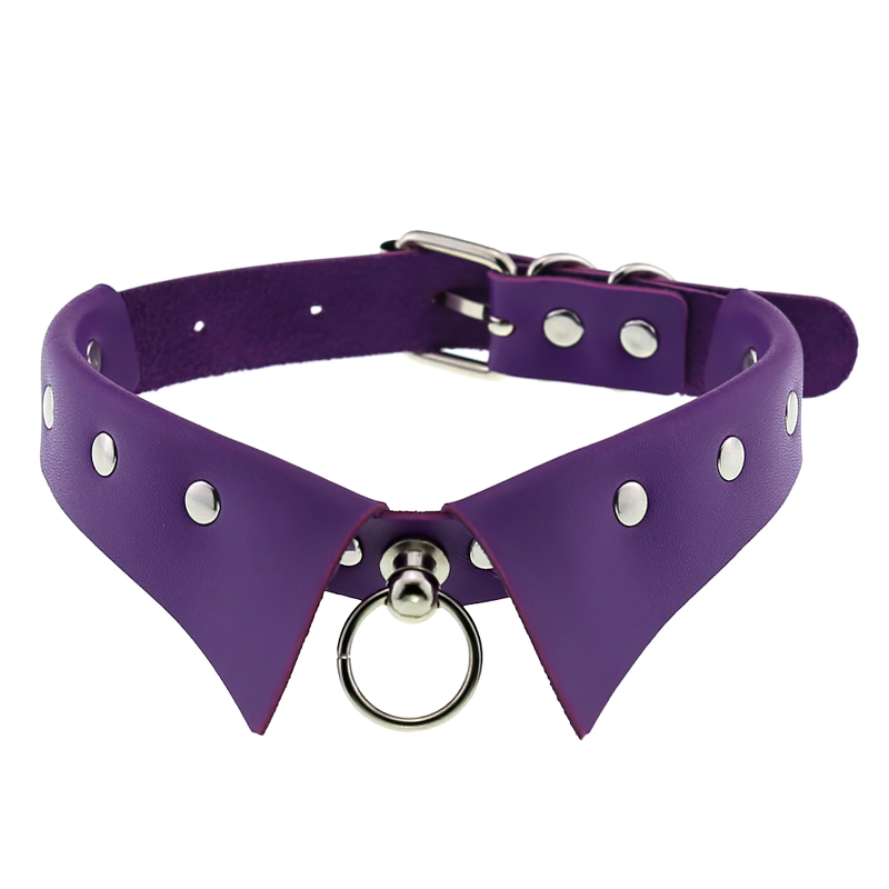 Colorful Punk PU Leather Choker Necklace / Female Halloween Neck Jewelry Accessories - EVE's SECRETS