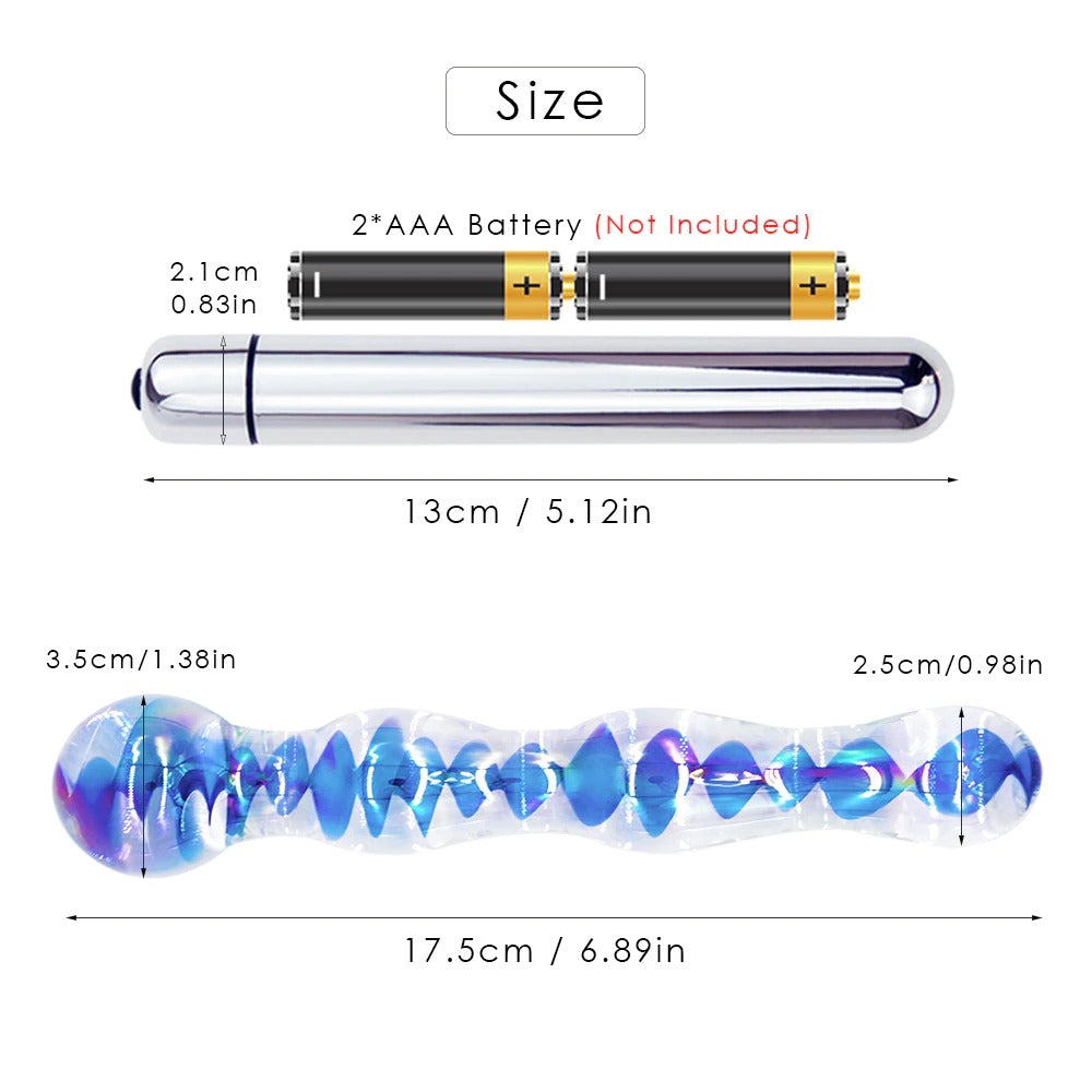 Combined Sex Toy Extender Glass Anal Plug Dildo with 10 Speeds Vibrator / Adults Erotic Toys - EVE's SECRETS
