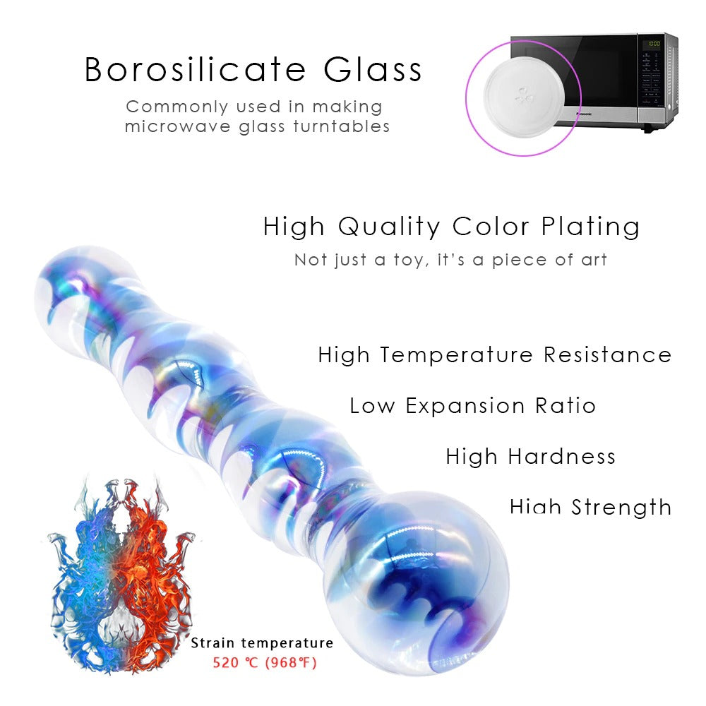 Combined Sex Toy Extender Glass Anal Plug Dildo with 10 Speeds Vibrator / Adults Erotic Toys - EVE's SECRETS