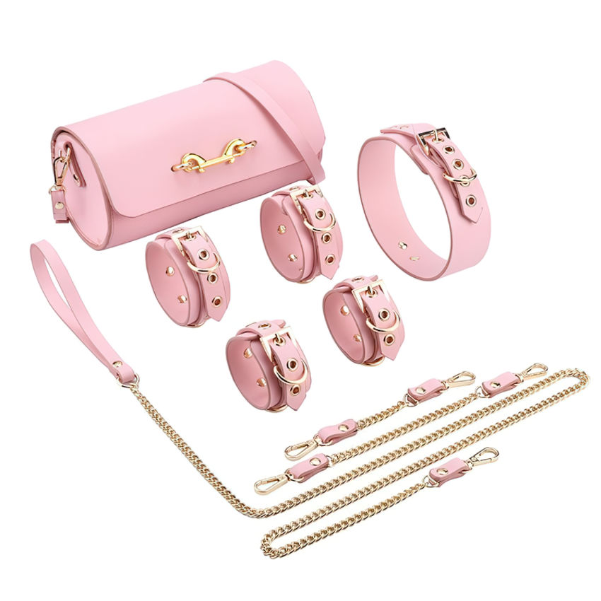 Cool BDSM Set With Bag / Erotic Toys For Adult Games / Unisex Genuine Leather 4 PC Kits - EVE's SECRETS
