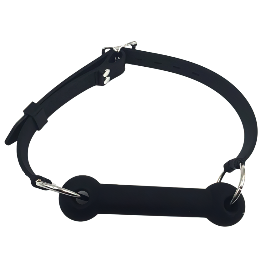 Cool Black BDSM Gags For Adult Games / Unisex Silicone Gags With Adjustable Strap - EVE's SECRETS