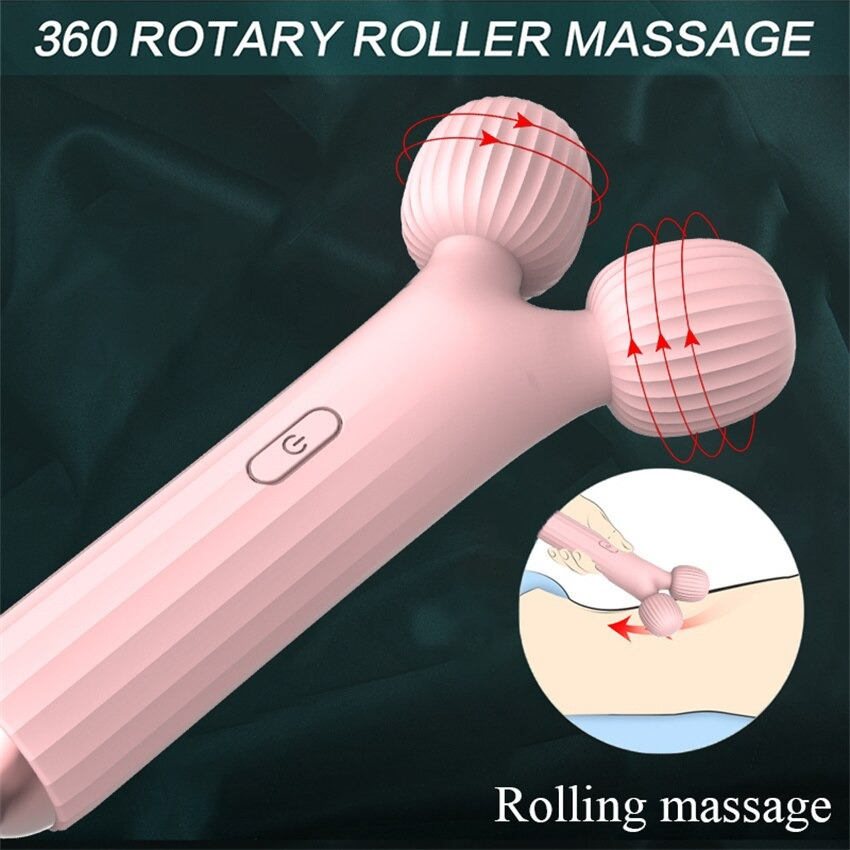 Cool Women's Wand Vibrator With Double Head / Female Clitoral Stimulator / Pink Erotic Massager - EVE's SECRETS