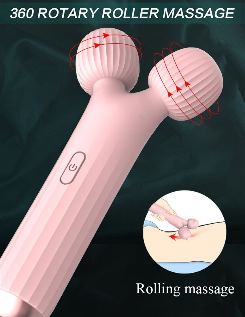 Cool Women's Wand Vibrator With Double Head / Female Clitoral Stimulator / Pink Erotic Massager - EVE's SECRETS