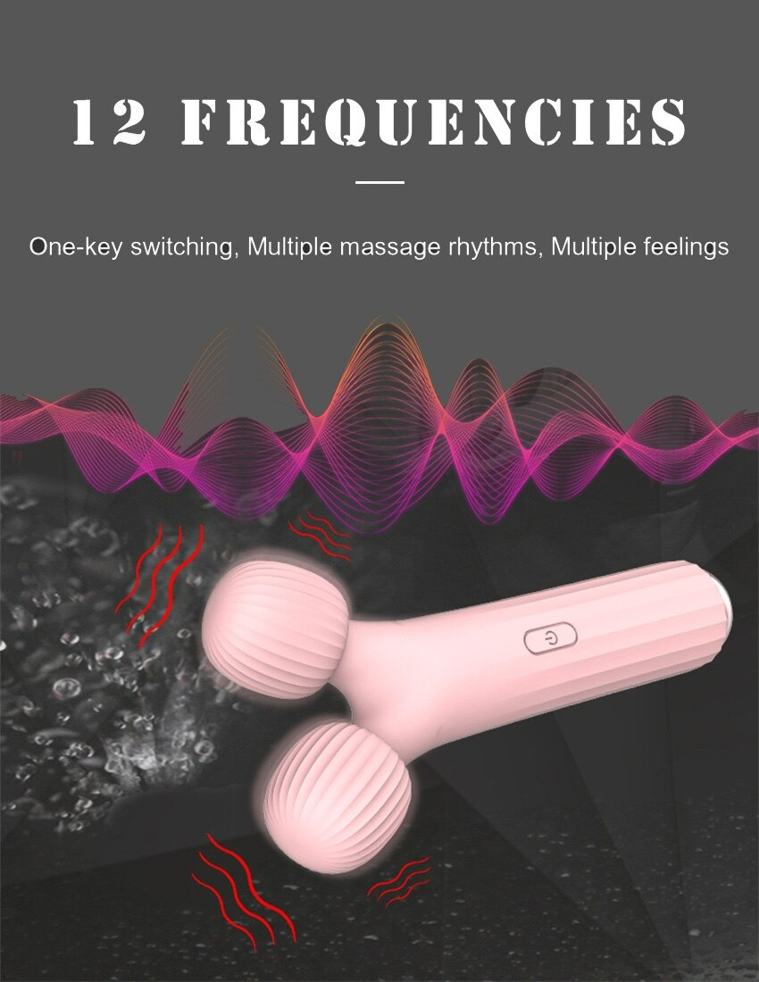 Cool Women's Wand Vibrator With Double Head / Female Clitoral Stimulator / Pink Erotic Massager - EVE's SECRETS