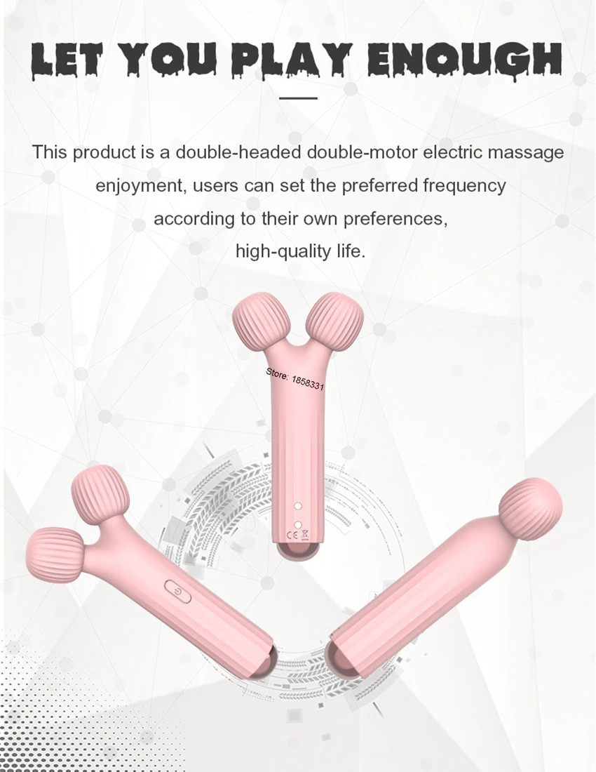 Cool Women's Wand Vibrator With Double Head / Female Clitoral Stimulator / Pink Erotic Massager - EVE's SECRETS