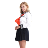 Cosplay Sailor Uniform Costume / Long Sleeve Shirt With Pleated Skirt And Neckerchief - EVE's SECRETS