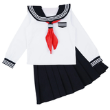 Cosplay Sailor Uniform Costume / Long Sleeve Shirt With Pleated Skirt And Neckerchief - EVE's SECRETS