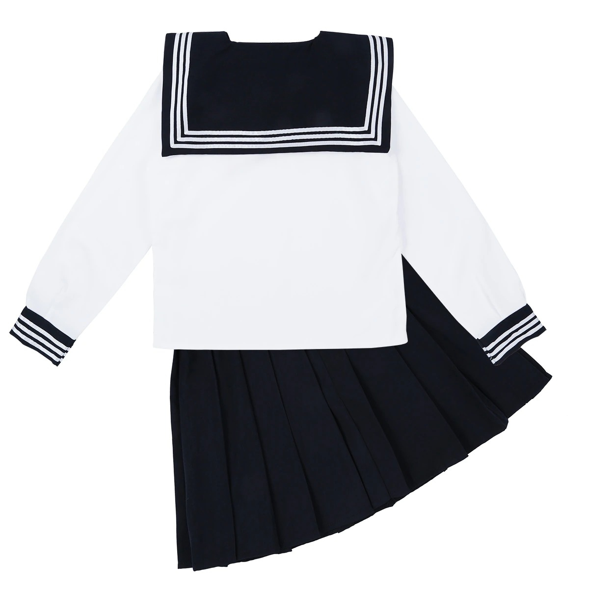 Cosplay Sailor Uniform Costume / Long Sleeve Shirt With Pleated Skirt And Neckerchief - EVE's SECRETS