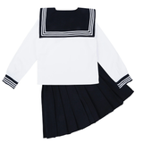 Cosplay Sailor Uniform Costume / Long Sleeve Shirt With Pleated Skirt And Neckerchief - EVE's SECRETS