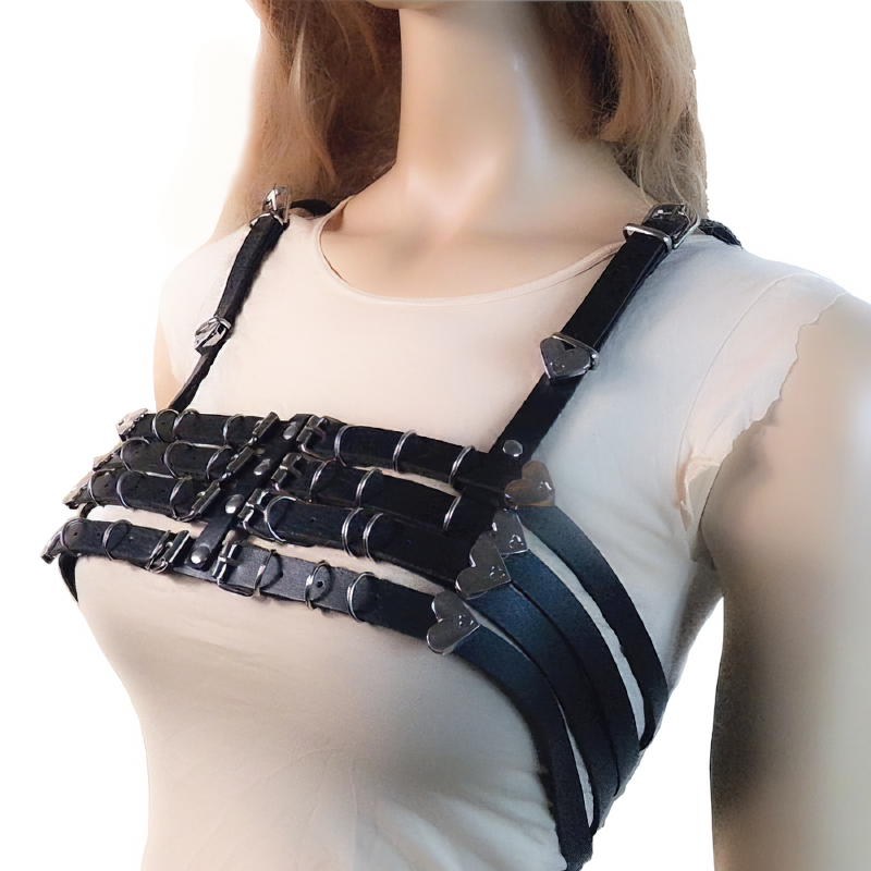 Creative Sexy PU Leather Bra Belts Harness / Alternative Black Intimate Harnes for Ladies - EVE's SECRETS