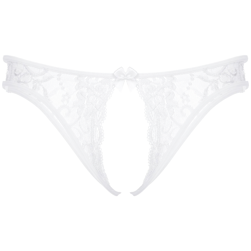 Crotchless T-back Gay Panties With Floral Prind and Lace / Hollow Out Homme Thong Male Underpants - EVE's SECRETS