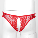 Crotchless T-back Gay Panties With Floral Prind and Lace / Hollow Out Homme Thong Male Underpants - EVE's SECRETS