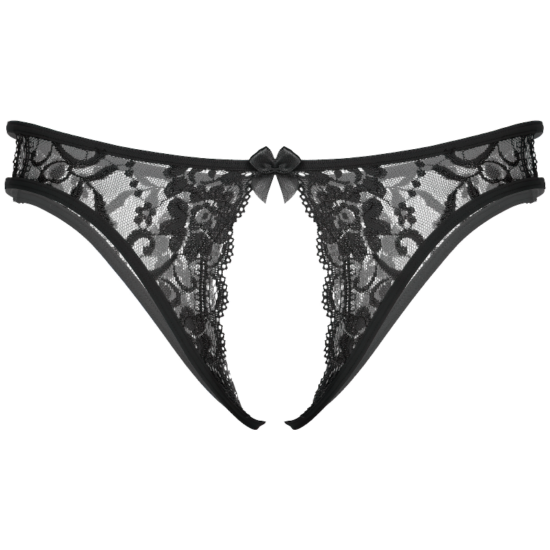 Crotchless T-back Gay Panties With Floral Prind and Lace / Hollow Out Homme Thong Male Underpants - EVE's SECRETS