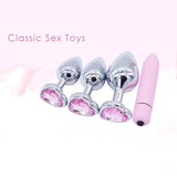 Crystal Jewelry Heart Stainless Steel Butt Plug Dildo / Bullet Vibrator Anal Plug Sex Toys - EVE's SECRETS