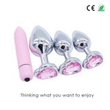 Crystal Jewelry Heart Stainless Steel Butt Plug Dildo / Bullet Vibrator Anal Plug Sex Toys - EVE's SECRETS