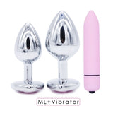 Crystal Jewelry Heart Stainless Steel Butt Plug Dildo / Bullet Vibrator Anal Plug Sex Toys - EVE's SECRETS