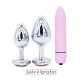 Crystal Jewelry Heart Stainless Steel Butt Plug Dildo / Bullet Vibrator Anal Plug Sex Toys - EVE's SECRETS