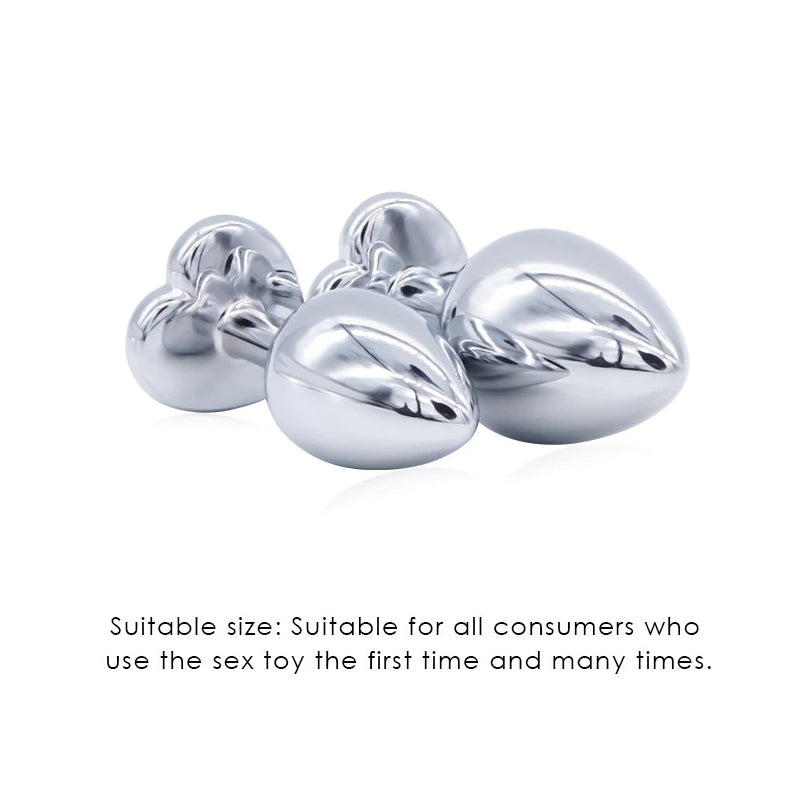 Crystal Jewelry Heart Stainless Steel Butt Plug Dildo / Bullet Vibrator Anal Plug Sex Toys - EVE's SECRETS