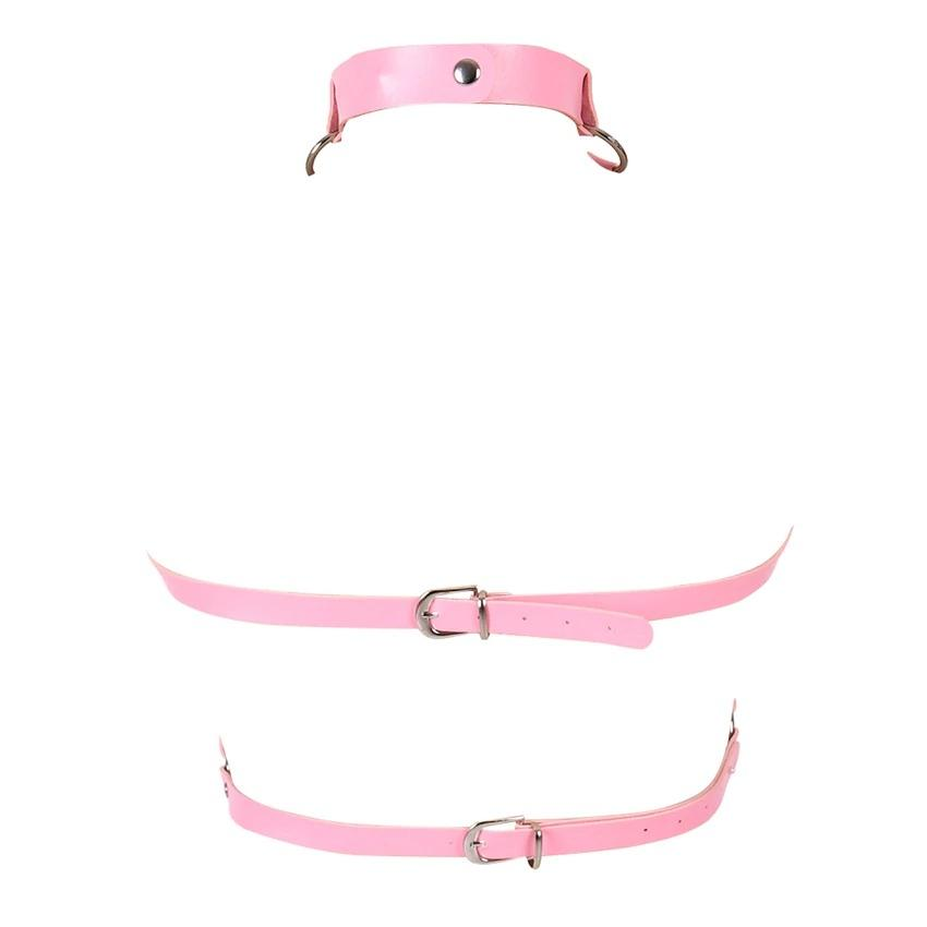 Cupless PU Leather Body Harness / Female Hollow Out Bondage Garter Belt / Halloween Rave Outfits - EVE's SECRETS