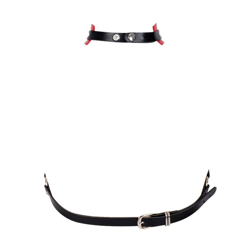 Cupless Women PU Leather Body Harness / Hollow Out Bondage Garter Belt / Fetish Rave Outfits - EVE's SECRETS