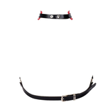 Cupless Women PU Leather Body Harness / Hollow Out Bondage Garter Belt / Fetish Rave Outfits - EVE's SECRETS