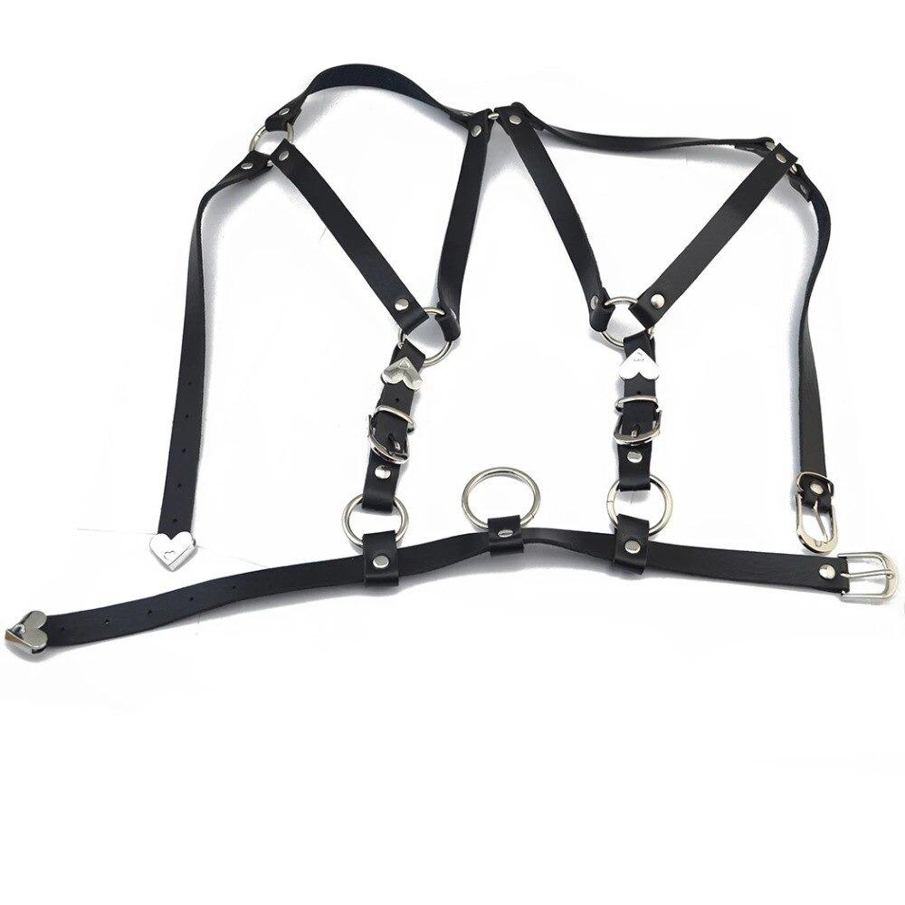 Cupless Women PU Leather Body Harness / Hollow Out Bondage Garter Belt of BDSM Accessories - EVE's SECRETS