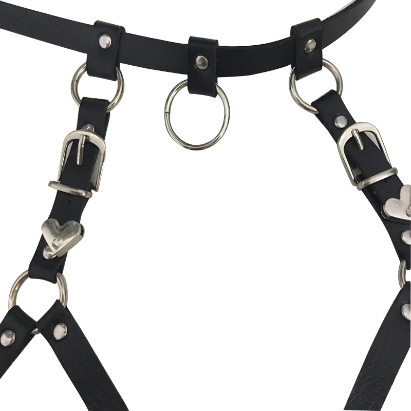 Cupless Women PU Leather Body Harness / Hollow Out Bondage Garter Belt of BDSM Accessories - EVE's SECRETS